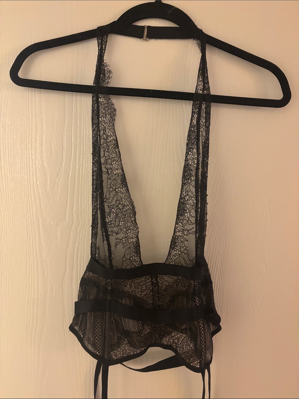Sheer Black Lace Plunge Teddy Bodysuit - Women Intimates